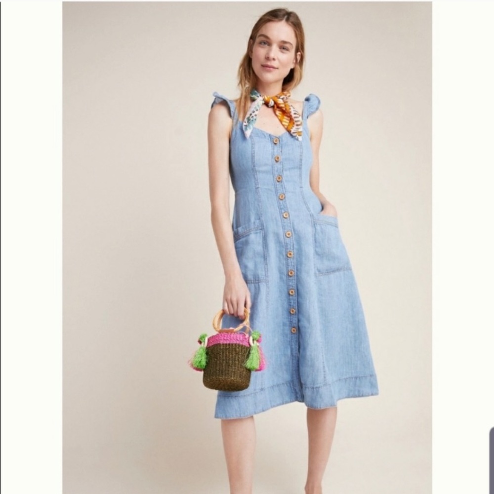 Pilcro and the Letterpress denim button up dress
